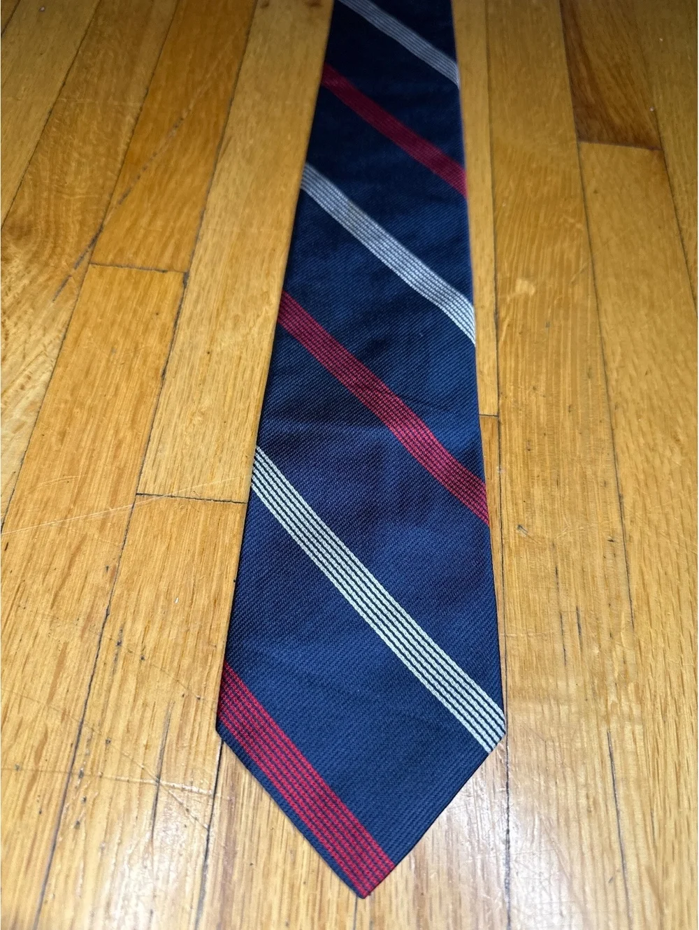 Vintage Brooks Brothers Brooksgate Tie USA Navy Red White Stripe 3” Preppy